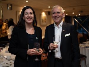 Richard Pomfret and Julie Le Saos (Deputy Head of Mission at the Embassy of France)
