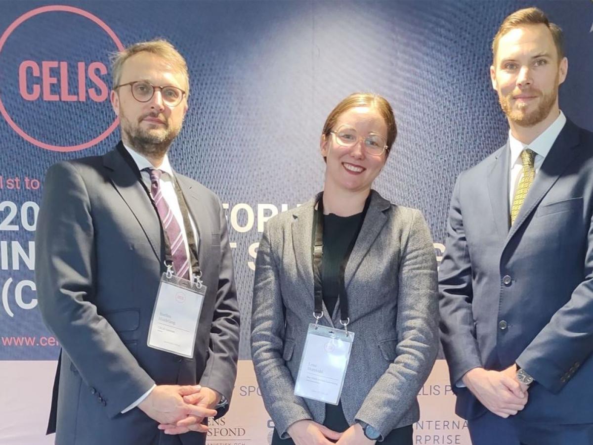 Pictured left to right: Professor Steffen Hindelang, Dr Lena Hornkohl, Dr Naoise McDonagh