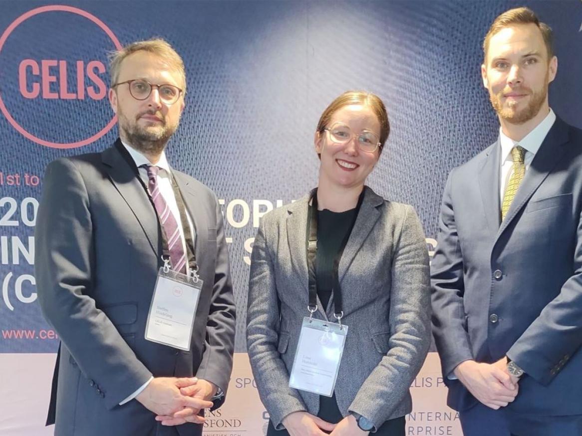 Pictured left to right:  Professor Steffen Hindelang, Dr Lena Hornkohl, Dr Naoise McDonagh
